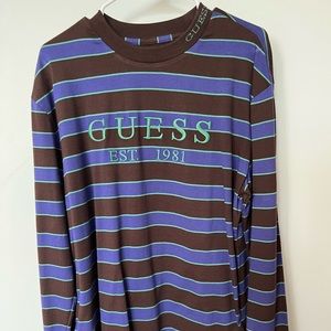 Purple brown and green Guess long sleeve shirt